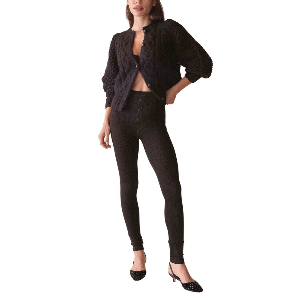 Doen Ribbed Black Leto Pants Size M